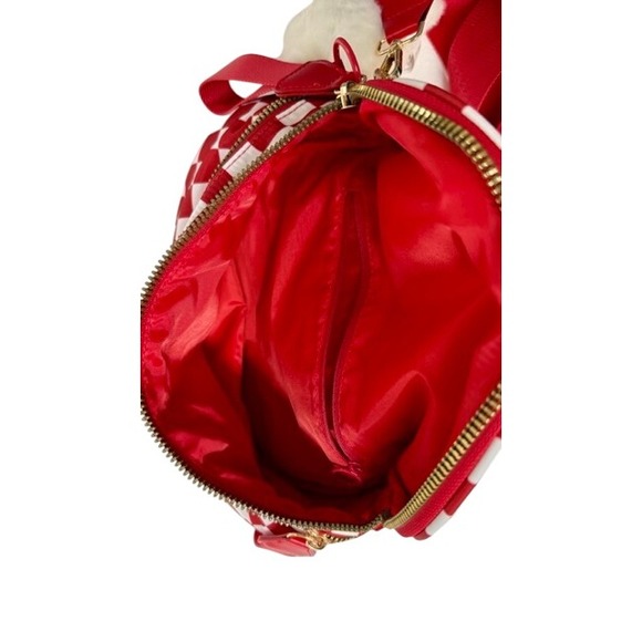 Red White Checkerboard Fanny Pack Bum‎ Bag With FREE Plush Charm - Picture 3 of 4